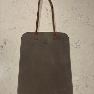 $116 Sugarboo & Co. distressed ash grey and brown leather tote bag - brand new!